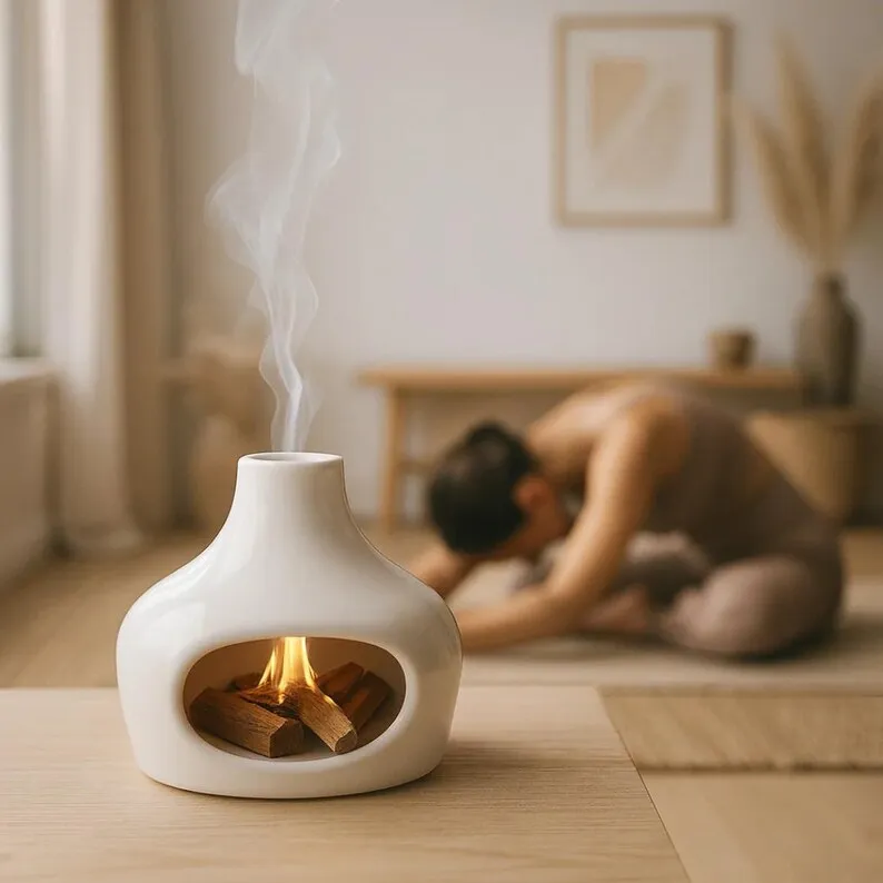 Ceramic Eco-Friendly Handmade Highly Scented Adjustable Brightness Aromatherapy Censer Essential Oil Diffuser Candle Home Decor - Image 2