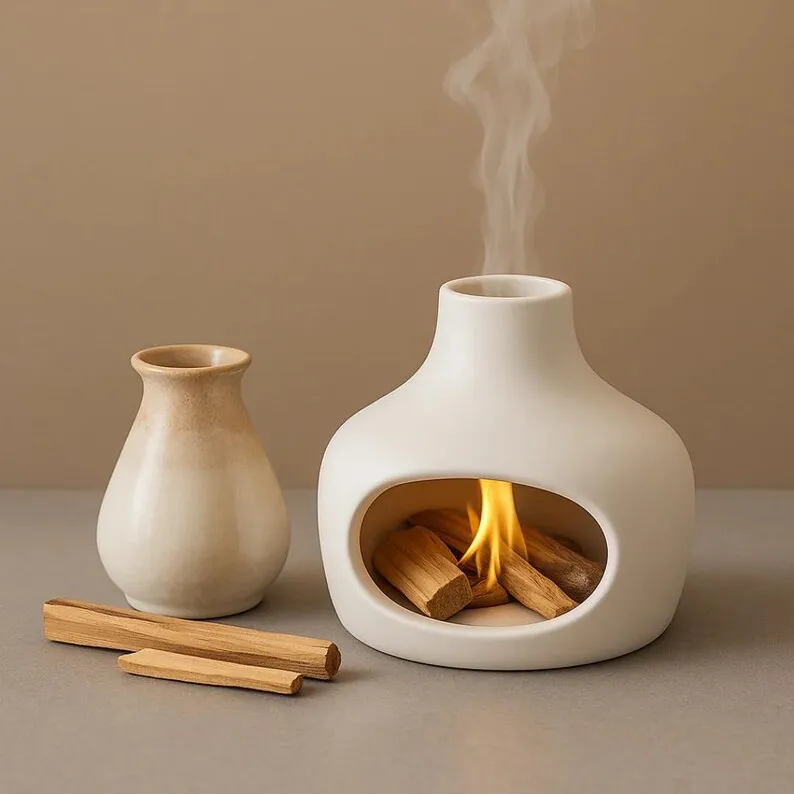 Ceramic Eco-Friendly Handmade Highly Scented Adjustable Brightness Aromatherapy Censer Essential Oil Diffuser Candle Home Decor - Image 4