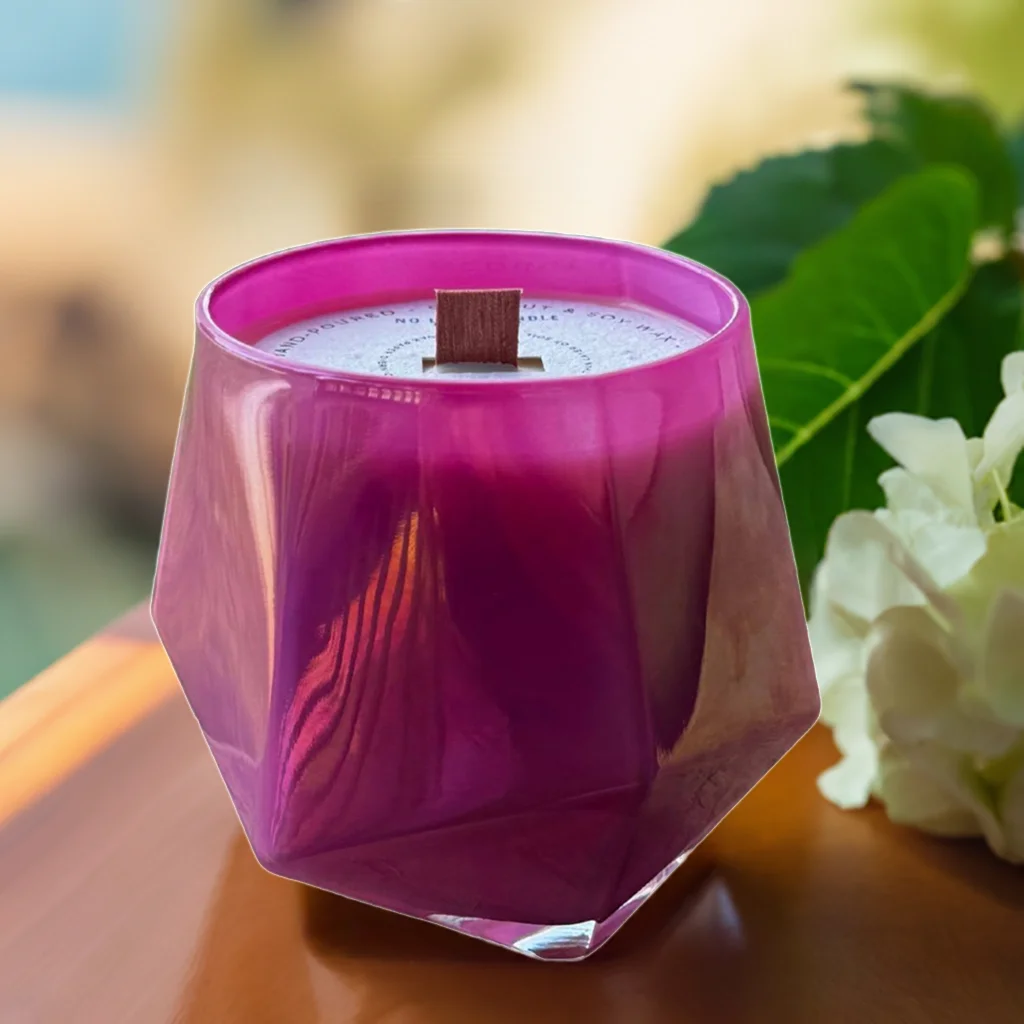 Luxury Aromatherapy Rose Scented Candle — 16 oz, Wooden Wick, Handcrafted, All-Natural Coconut-Soy Wax, Floral Design - Image 3