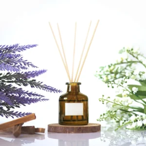 Luxury Glass Reed Diffuser Set with Essential Oil Fragrance Paraben Free Long-Lasting Air Freshener for Home Use