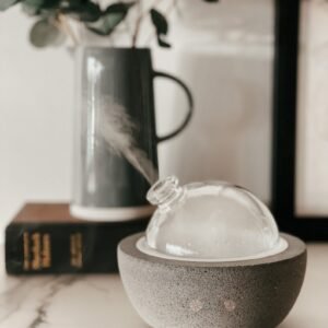 Black Ash Luna | Glass Dome & Speckled Concrete Diffuser | Essential Oil Diffuser
