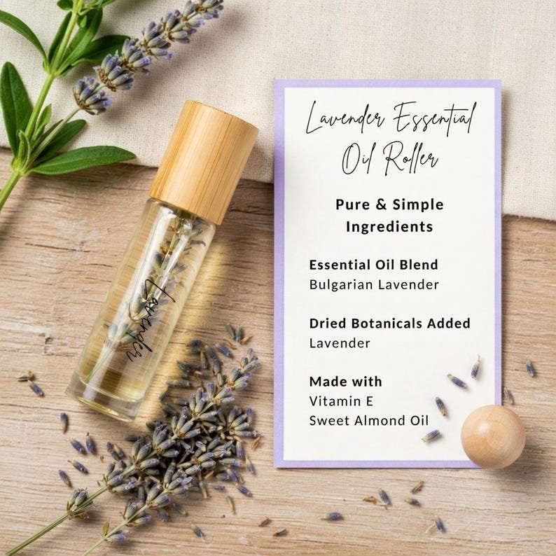 Essential Oil Roller | Bulgarian Lavender | Organic | Natural | Essential Oils | Handmade | Aromatherapy | Vegan | Self Care | Roller